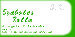 szabolcs kolla business card